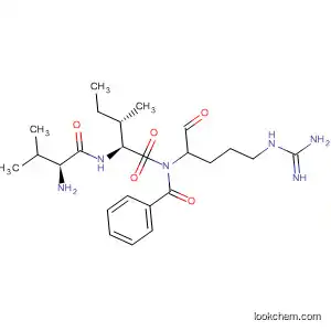 Molecular Structure of 90038-42-9 (L-Isoleucinamide,
N-benzoyl-L-valyl-N-[4-[(aminoiminomethyl)amino]-1-formylbutyl]-, (S)-)