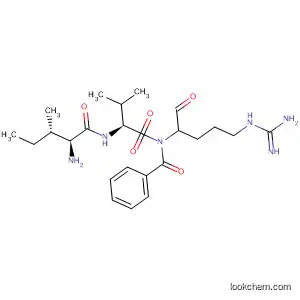 Molecular Structure of 90038-44-1 (L-Valinamide,
N-benzoyl-L-isoleucyl-N-[4-[(aminoiminomethyl)amino]-1-formylbutyl]-,
(S)-)