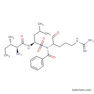 Molecular Structure of 90038-47-4 (L-Leucinamide,
N-benzoyl-L-isoleucyl-N-[4-[(aminoiminomethyl)amino]-1-formylbutyl]-,
(S)-)