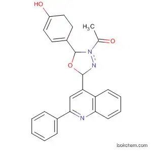 Molecular Structure of 90074-67-2 (1,3,4-Oxadiazole,
3-acetyl-2,3-dihydro-2-(4-hydroxyphenyl)-5-(2-phenyl-4-quinolinyl)-)
