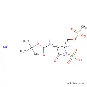 Molecular Structure of 90121-44-1 (1-Azetidinesulfonic acid,
3-[[(1,1-dimethylethoxy)carbonyl]amino]-2-[[(methylsulfonyl)oxy]methyl]-4
-oxo-, monosodium salt, cis-)