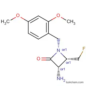Molecular Structure of 90121-64-5 (2-Azetidinone,
3-amino-1-[(2,4-dimethoxyphenyl)methyl]-4-(fluoromethyl)-, cis-)