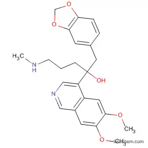 Molecular Structure of 90138-30-0 (4-Isoquinolinemethanol,
1-(1,3-benzodioxol-5-ylmethyl)-6,7-dimethoxy-a-[3-(methylamino)propyl
]-)