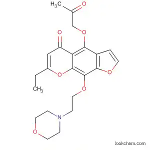 Molecular Structure of 90138-57-1 (5H-Furo[3,2-g][1]benzopyran-5-one,
7-ethyl-9-[2-(4-morpholinyl)ethoxy]-4-(2-oxopropoxy)-)