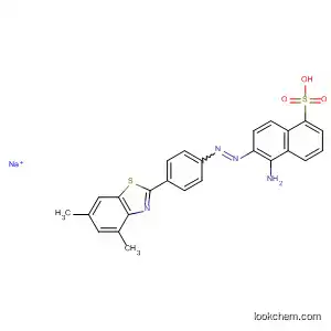 Molecular Structure of 90163-69-2 (1-Naphthalenesulfonic acid,
5-amino-6-[[4-(4,6-dimethyl-2-benzothiazolyl)phenyl]azo]-, monosodium
salt)