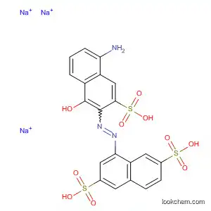 Molecular Structure of 90163-81-8 (2,6-Naphthalenedisulfonic acid,
4-[(5-amino-1-hydroxy-3-sulfo-2-naphthalenyl)azo]-, trisodium salt)