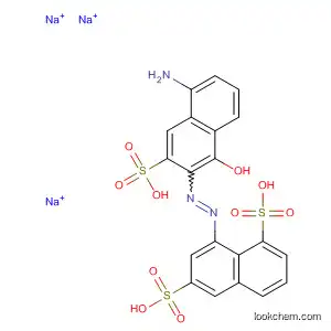 Molecular Structure of 90163-82-9 (1,6-Naphthalenedisulfonic acid,
8-[(5-amino-1-hydroxy-3-sulfo-2-naphthalenyl)azo]-, trisodium salt)