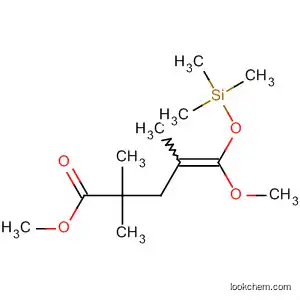 Molecular Structure of 109796-34-1 (4-Pentenoic acid, 5-methoxy-2,2,4-trimethyl-5-[(trimethylsilyl)oxy]-,
methyl ester)
