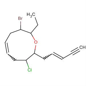 Molecular Structure of 111554-22-4 (Oxonin,
3-bromo-8-chloro-2-ethyl-2,3,4,7,8,9-hexahydro-9-(2-penten-4-ynyl)-)