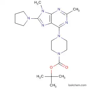 Molecular Structure of 121370-81-8 (1-Piperazinecarboxylic acid,
4-[2,9-dimethyl-8-(1-pyrrolidinyl)-9H-purin-6-yl]-, 1,1-dimethylethyl ester)