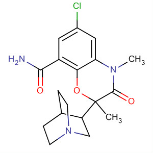 Molecular Structure of 123039-96-3 (2H-1,4-Benzoxazine-8-carboxamide,
N-1-azabicyclo[2.2.2]oct-3-yl-6-chloro-3,4-dihydro-2,4-dimethyl-3-oxo-)
