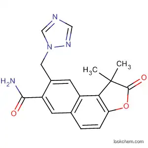 Molecular Structure of 123911-51-3 (Naphtho[2,1-b]furan-7-carboxamide,
1,2-dihydro-1,1-dimethyl-2-oxo-8-(1H-1,2,4-triazol-1-ylmethyl)-)