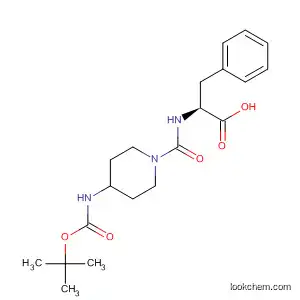 Molecular Structure of 126470-35-7 (L-Phenylalanine,
N-[[4-[[(1,1-dimethylethoxy)carbonyl]amino]-1-piperidinyl]carbonyl]-)