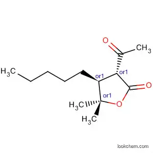 Molecular Structure of 127236-73-1 (2(3H)-Furanone, 3-acetyldihydro-5,5-dimethyl-4-pentyl-, trans-)