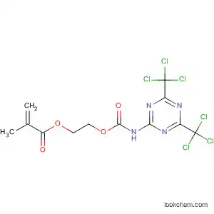 Molecular Structure of 128930-88-1 (2-Propenoic acid, 2-methyl-,
2-[[[[4,6-bis(trichloromethyl)-1,3,5-triazin-2-yl]amino]carbonyl]oxy]ethyl
ester)