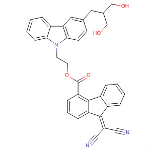 Molecular Structure of 129073-16-1 (9H-Fluorene-4-carboxylic acid, 9-(dicyanomethylene)-,
2-[3-[3-hydroxy-2-(hydroxymethyl)propyl]-9H-carbazol-9-yl]ethyl ester)