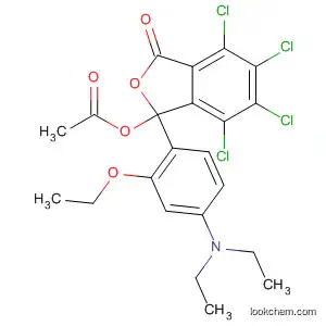 Molecular Structure of 130508-54-2 (1(3H)-Isobenzofuranone,
3-(acetyloxy)-4,5,6,7-tetrachloro-3-[4-(diethylamino)-2-ethoxyphenyl]-)