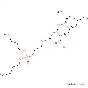 Molecular Structure of 130525-75-6 (Phosphoric acid, dibutyl
2-[[4-chloro-6-(2,4,6-trimethylphenoxy)-1,3,5-triazin-2-yl]oxy]ethyl ester)