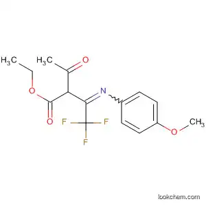 Molecular Structure of 132530-62-2 (Butanoic acid, 2-acetyl-4,4,4-trifluoro-3-[(4-methoxyphenyl)imino]-, ethyl
ester)