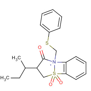 Molecular Structure of 133742-83-3 (1,2-Benzisothiazol-3(2H)-one,
4-(1-methylpropyl)-2-[(phenylthio)methyl]-, 1,1-dioxide)