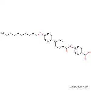 Molecular Structure of 135484-59-2 (Benzoic acid, 4-[[[4-[4-(decyloxy)phenyl]cyclohexyl]carbonyl]oxy]-, trans-)