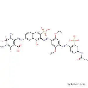 Molecular Structure of 135861-81-3 (Benzoic acid,
2-[[7-[[4-[[4-(acetylamino)-2-sulfophenyl]azo]-2,5-dimethoxyphenyl]azo]-
8-hydroxy-6-sulfo-2-naphthalenyl]azo]-3,5-diamino-, trilithium salt)