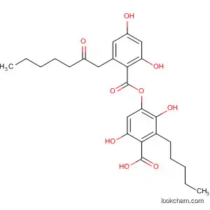 Molecular Structure of 137681-94-8 (Benzoic acid,
4-[[2,4-dihydroxy-6-(2-oxoheptyl)benzoyl]oxy]-3,6-dihydroxy-2-pentyl-)