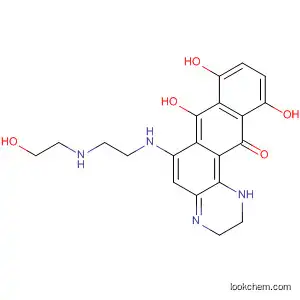 Molecular Structure of 137758-69-1 (Naphtho[2,3-f]quinoxalin-12(1H)-one,
2,3-dihydro-7,8,11-trihydroxy-6-[[2-[(2-hydroxyethyl)amino]ethyl]amino]-)