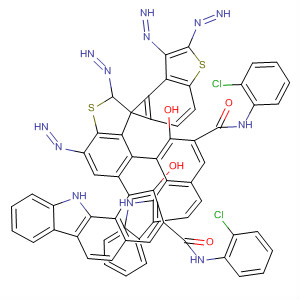 Molecular Structure of 137886-25-0 (11H-Benzo[a]carbazole-3-carboxamide,
1,1'-[3,7-dibenzothiophenediylbis(azo)]bis[N-(2-chlorophenyl)-2-hydroxy
-)