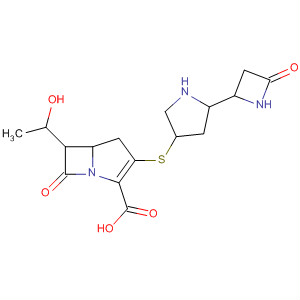 Molecular Structure of 137913-56-5 (1-Azabicyclo[3.2.0]hept-2-ene-2-carboxylic acid,
6-(1-hydroxyethyl)-7-oxo-3-[[5-(4-oxo-2-azetidinyl)-3-pyrrolidinyl]thio]-)