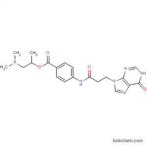 Molecular Structure of 138117-80-3 (Benzoic acid,
4-[[3-(1,6-dihydro-6-oxo-9H-purin-9-yl)-1-oxopropyl]amino]-,
2-(dimethylamino)-1-methylethyl ester)