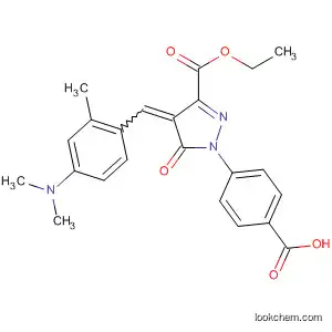 Molecular Structure of 138220-60-7 (1H-Pyrazole-3-carboxylic acid,
1-(4-carboxyphenyl)-4-[[4-(dimethylamino)-2-methylphenyl]methylene]-4,
5-dihydro-5-oxo-, 3-ethyl ester)