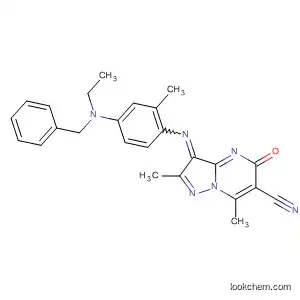Molecular Structure of 138271-42-8 (Pyrazolo[1,5-a]pyrimidine-6-carbonitrile,
3-[[4-[ethyl(phenylmethyl)amino]-2-methylphenyl]imino]-3,5-dihydro-2,7-
dimethyl-5-oxo-)