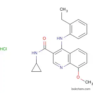 Molecular Structure of 138586-70-6 (3-Quinolinecarboxamide,
N-cyclopropyl-4-[(2-ethylphenyl)amino]-8-methoxy-, monohydrochloride)