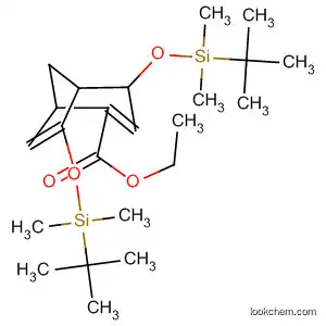 Molecular Structure of 138878-69-0 (Bicyclo[3.2.1]octa-2,6-diene-2-carboxylic acid,
4,6-bis[[(1,1-dimethylethyl)dimethylsilyl]oxy]-, ethyl ester, endo-)