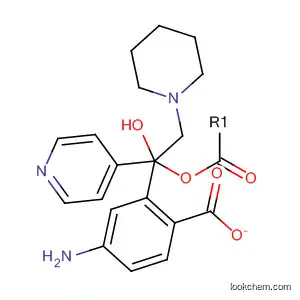 Molecular Structure of 139051-82-4 (4-Pyridinemethanol, a-(1-piperidinylmethyl)-, 4-aminobenzoate (ester))