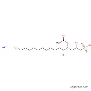 Molecular Structure of 139052-16-7 (1-Propanesulfonic acid,
2-hydroxy-3-[(2-hydroxypropyl)(1-oxododecyl)amino]-, monosodium salt)
