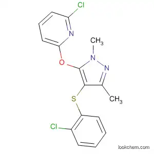 Molecular Structure of 139140-50-4 (Pyridine,
2-chloro-6-[[4-[(2-chlorophenyl)thio]-1,3-dimethyl-1H-pyrazol-5-yl]oxy]-)