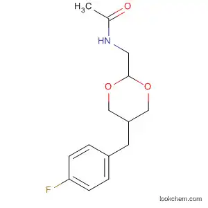 Molecular Structure of 139292-81-2 (Acetamide, N-[[5-[(4-fluorophenyl)methyl]-1,3-dioxan-2-yl]methyl]-, cis-)