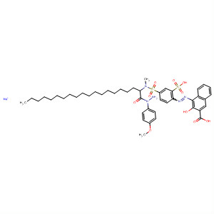 2-Naphthalenecarboxylic acid,  3-hydroxy-4-[[4-[[[1-[[2-(4-methoxyphenyl)hydrazino]carbonyl]nonadecyl]  methylamino]sulfonyl]-2-sulfophenyl]azo]-, monosodium salt