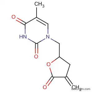 Molecular Structure of 139445-41-3 (2,4(1H,3H)-Pyrimidinedione,
5-methyl-1-[(tetrahydro-4-methylene-5-oxo-2-furanyl)methyl]-)
