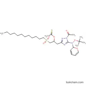 Molecular Structure of 139478-04-9 (Ethanethioic acid,
S-[1-acetyl-6-(1,1-dimethylethyl)-3-[3-(dodecylsulfonyl)propyl]-1H-pyraz
olo[5,1-c]-1,2,4-triazol-7-yl] ester)