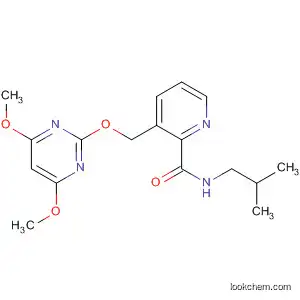 Molecular Structure of 139512-25-7 (2-Pyridinecarboxamide,
3-[(4,6-dimethoxy-2-pyrimidinyl)hydroxymethyl]-N-(2-methylpropyl)-)