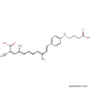 Molecular Structure of 139612-36-5 (2,4,6,8,10-Undecapentaenoic acid,
11-[4-[(2-carboxyethyl)methylamino]phenyl]-2-cyano-4,9-dimethyl-)