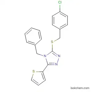 Molecular Structure of 139614-69-0 (4H-1,2,4-Triazole,
3-[[(4-chlorophenyl)methyl]thio]-4-(phenylmethyl)-5-(2-thienyl)-)
