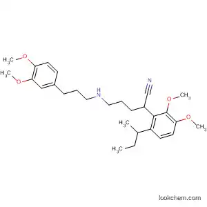 Molecular Structure of 139623-75-9 (Benzeneacetonitrile,
a-[3-[[2-(3,4-dimethoxyphenyl)ethyl]methylamino]propyl]-3,4-dimethoxy-
a-(1-methylpropyl)-)