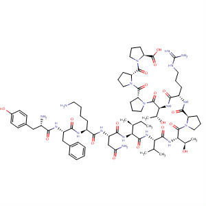 Molecular Structure of 139644-16-9 (L-Proline,
L-tyrosyl-L-phenylalanyl-L-lysyl-L-asparaginyl-L-isoleucyl-L-valyl-L-threonyl-
L-prolyl-L-arginyl-L-threonyl-L-prolyl-L-prolyl-)