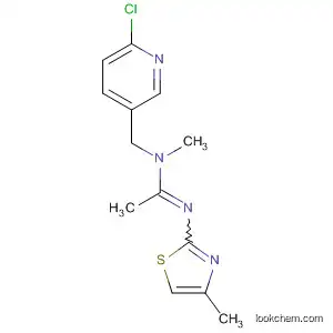 Molecular Structure of 139647-31-7 (Ethanimidamide,
N-[(6-chloro-3-pyridinyl)methyl]-N-methyl-N'-(4-methyl-2-thiazolyl)-)