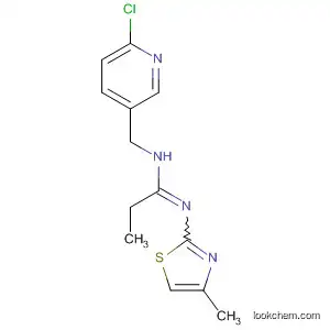 Molecular Structure of 139647-93-1 (Propanimidamide,
N-[(6-chloro-3-pyridinyl)methyl]-N'-(4-methyl-2-thiazolyl)-)