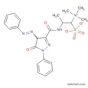 Molecular Structure of 139774-76-8 (Ethanaminium,
2-[[[4,5-dihydro-5-oxo-1-phenyl-4-(phenylazo)-1H-pyrazol-3-yl]carbonyl]
amino]-N,N,N-trimethyl-, methyl sulfate)